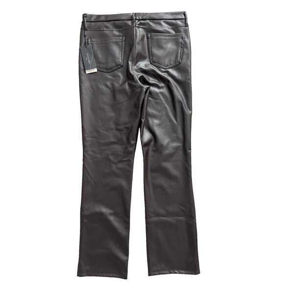 NYDJ Marilyn Faux Leather Straight Leg Pants in Cordovan ( 14 ) - Picture 5 of 5